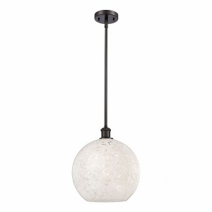 White Mouchette - 1 Light Stem Hung Pendant In Modern Style-13.5 Inches Tall and 12 Inches Wide - 1 of 1