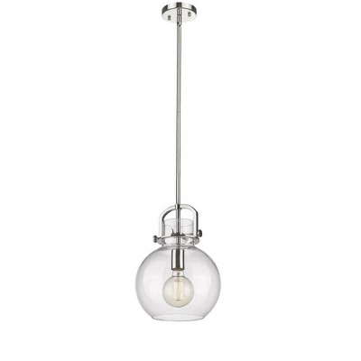 Newton Sphere - 1 Light Stem Hung Pendant In Industrial Style-15.38 Inches Tall and 10 Inches Wide
