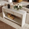 Sapphtopaz 55.12" Farmhouse Console Table with 2 Storage Drawers Retro Entryway Table with Open Shelf Wood TV Stands for Living Room, Entryway - 4 of 4