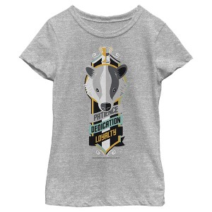 Girl's Harry Potter Hufflepuff Patience Dedication Loyalty T-Shirt - 1 of 4