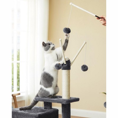 46.5" Smoky Gray Sisal and Plush Cat Tree Tower