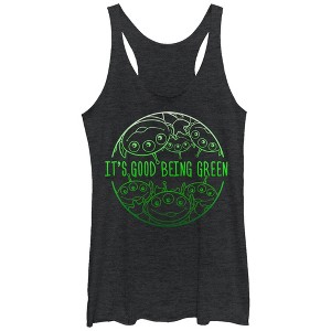 Women's Toy Story Squeeze Toy Aliens Being Racerback Tank Top - 1 of 3