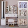 Modern Vanity Desk with Full-Length Mirror LED Light Makeup Vanity Table Set with Stool 4 Drawers Large Storage - 2 of 4
