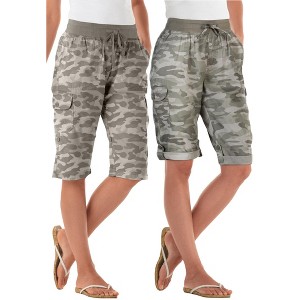 Woman Within Plus Size Convertible Length Cargo Bermuda/Short - 1 of 4