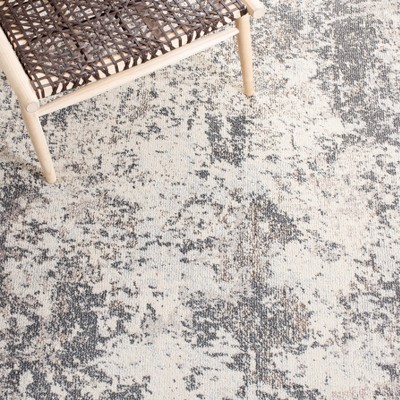 Elegant Grey/Ivory Synthetic 10' x 14' Easy-Care Area Rug