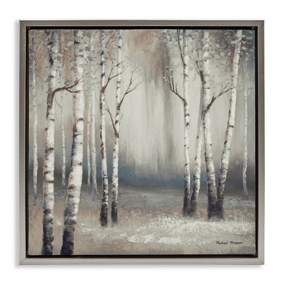 Stupell Industries Misty Birch Tree Forest Landscape, 25" x 25"