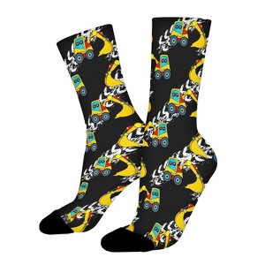 Colorful Car Tractor Women Printed Crew Socks Funny Funky Socks Soft Polyester Novelty Gifts for Artists Men - 1 of 1