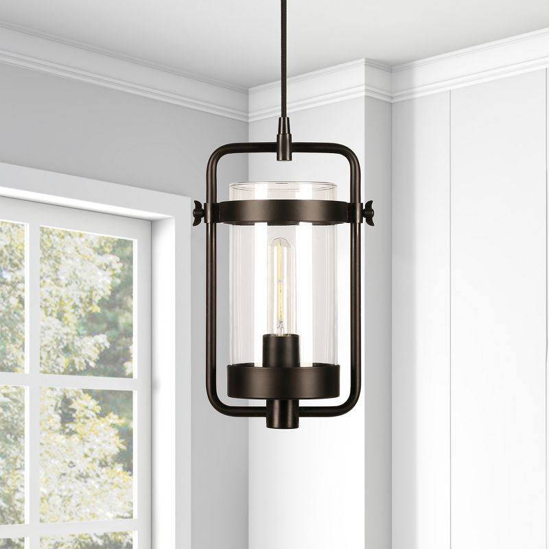 Hampton & Thyme 11" Wide Industrial Pendant with Glass Shade, 4 of 12