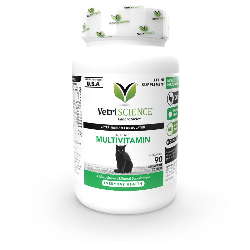 VetriScience NuCat Senior Cat Multivitamin, Everyday Health Support, 90 Chews, 1 of 4