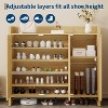 41" Rattan Shoe Storage Cabinet,Farmhouse Entryway Shoe Rack Organizer Cabinet with Doors & Adjustable for Hallway Living Room - 3 of 4