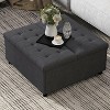 TYBOATLE 35.5'' Square Ottoman with Storage, Large Ottoman Coffee Table, 500 lb Large Ottoman with Storages for Living Room, Black - 3 of 4