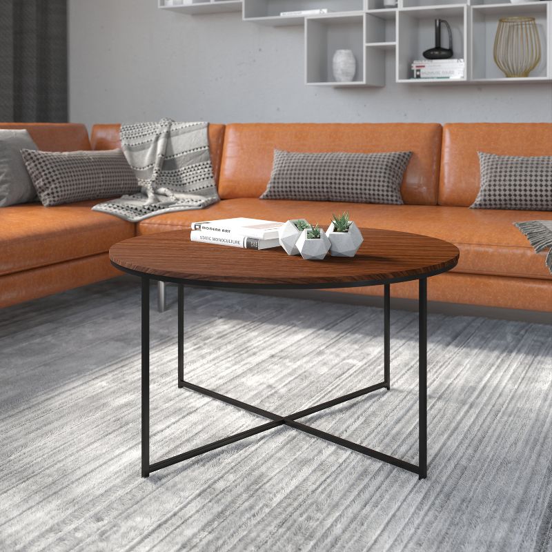 Flash Furniture Hampstead Collection Coffee Table - Modern Laminate Accent Table with Crisscross Frame, 3 of 12