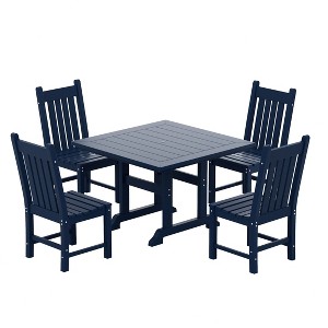 WestinTrends 5 Piece Outdoor Patio Dining Set Outdoor Square Table and Chair Set - 1 of 4