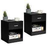 Costway Set of 2 Nightstand End Side Table Storage Cabinet w/ Drawer Home Office