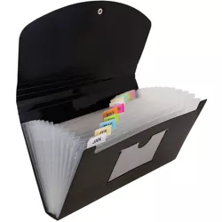 JAM Paper 5" x 10 1/2" 13 Pocket Plastic Expanding File Folder - Check Size