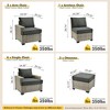 XIZZI All-Weather Rattan Furniture, Sectional Sets w/ Optional Solar Light-Up Coffee Table & Ottoman, Choose 6-9pc Configs in 8 Fade Resistant Colors - 3 of 4