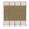 NicBex Room Divider Folding Woven Privacy Screen with Wood Legs Partition for Home & Office - 3 of 4