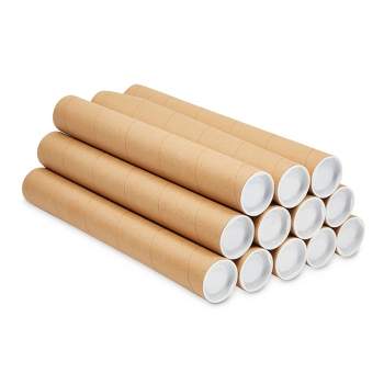 2 x 15 Kraft Mailing Tube, shipping, Heavy Duty Mailers Poster Tube  Packing 2 inches x 15 inches Clauvinck Office (Pack of 2)