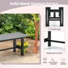 Costway 2PCS Outdoor HDPE Bench with Metal Frame 47'' x 14'' x 16'' for Yard Garden Brown/Black/Gray - 4 of 4