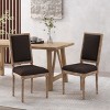 Set of 2 French Country Dining Chair with Upholstered Seat,Fluted Legs and Vintage Backrest for Dining Room-Baofuwish - 2 of 4