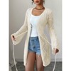 Womens Open Front Knit Sheer Cardigans Summer Boho Lightweight Long Sleeve Long Sweater - 2 of 4