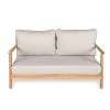 Christopher Knight Home Shane 50" Rustic Outdoor Acacia Wood Loveseat with Water-Resistant Cushion - 2 of 4