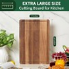 Acacia Wood Cutting Boards for Kitchen, Solid Wood Butcher Block Cutting Board with Juice Grooves and Handle - 2 of 4