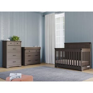 Child Craft Redmond Full Panel Crib, Changing Table Dresser & Chest 4 Piece Nursery Set (Dapper Gray) - 1 of 4