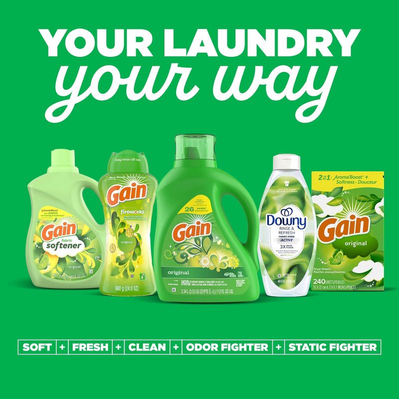 Gain + Aroma Boost Original Scent HE Compatible Liquid Laundry Detergent, 4 of 11