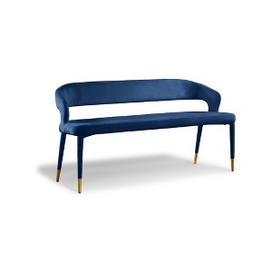 Meridian Furniture,Destiny Navy Velvet Bench - 1 of 4