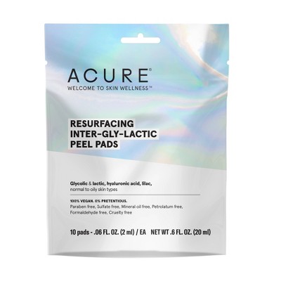 Acure Resurfacing Inter-Gly-Lactic Peel Pads - 10ct/0.6 fl oz