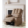 22'' Recliner Chai, Manual PU Leather Recliner with Cup Holders & Side Pockets, Ergonomic Design for Nursery, Living Room, Bedroom - 2 of 4