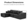 Dovelina Modular Plush Corduroy Sectional Sofa 3-Seat Sofa,Modern Comfy Upholstered Sofa L-Shape Couches with Soft Pillows - 4 of 4