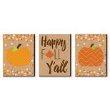 Big Dot of Happiness Pumpkin Patch - Autumn Wall Art and Fall Home Decor - 7.5 x 10 inches - Set of 3 Prints