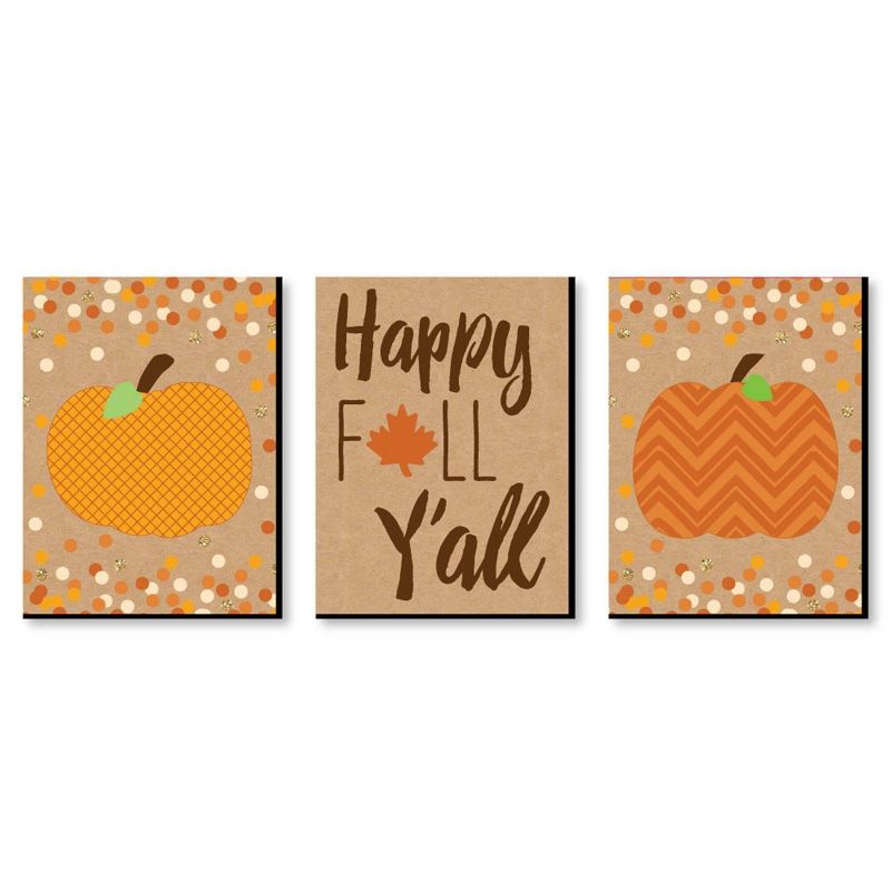 Big Dot of Happiness Pumpkin Patch - Autumn Wall Art and Fall Home Decor - 7.5 x 10 inches - Set of 3 Prints, 1 of 7