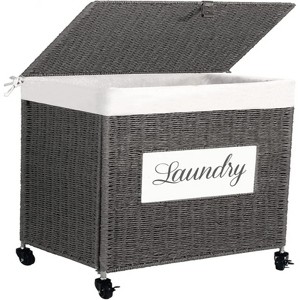SEVOBAL Laundry Bags and Baskets Laundry Hamper with Lid Laundry Basket Liner Bag Hampers Laundry Clothes Storage Basket, Gray, 17.72"*12.3"*21.26" - 1 of 4