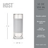 HOST Highball Glass FREEZE Drinking Cups Frozen Glasses Set, Insulated Tumblers, Iced Coffee Cup Glass Tumbler 12oz Gray Cocktail Glasses Set of 2 - 3 of 4