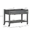 Vince 47"x22"x33" Planter Stand Box, Raised Garden Bed with Lockable Wheels for Flowers, Herbs and Vegetables, Outdoor Furniture - The Pop Home - 3 of 4
