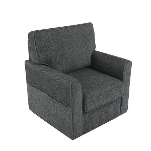 Dexmalle 360° Swivel Chair Accent Barrel Armchair Swivel Sofa with Side Pockets - 1 of 4