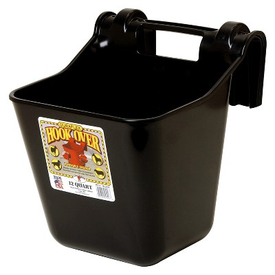 Little Giant HF12BLACK Heavy Duty 12 Quart Mountable Plastic Hook Over Feeder, Black