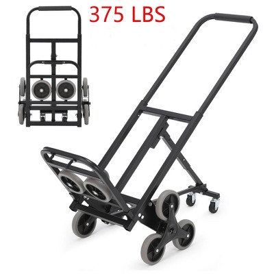 375 LBS Stair Climbing Cart Folding Hand Truck Dolly With 10 TPR Silent Wheels