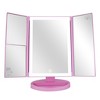 Impressions Vanity Barbie Trifold LED Tri-Tone Makeup Mirror with Magnification - 2 of 3