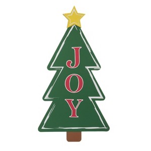 Transpac Wood 36.2 in. Multicolored Christmas Layered Tree Porch Decor - 1 of 2