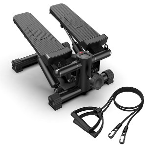 BestParts 3 Step Up Machine Height Aerobic Steps with 4 Risers - 330 lb Capacity, Non-Slip HDPE Platform, Black - 1 of 4