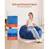 VEVOR Bean Bag Chair, 3 feet Round Bean Bag Chair with Removable and Washable Cover, 25D Memory Foam Filled with Soft and Smooth Dutch Velvet, Blue - 3 of 4