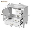 FONTOI 30 Inch Bathroom Vanity with Sink Freestanding Storage Cabinet with 3 Drawers and Soft Close Doors for Bathroom, 18.3"*30"*34" - 3 of 4