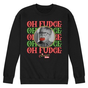 Men's - A Christmas Story - Oh Fudge Stacked Graphic Fleece Sweatshirt - 1 of 4