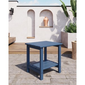 Sturdy 2-Tier HDPE Adirondack Side Table - Weather Resistant for Patio, Poolside, Porch - Indoor/Outdoor - 1 of 4