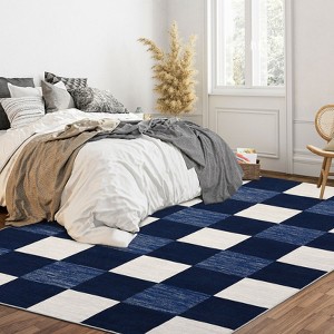 Modern Washable Area Rugs Living Room Bedroom Soft Low Pile Non-Slip Geometric Rug - 1 of 4