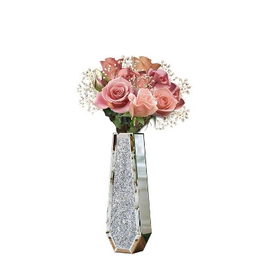 Luxury Crushed Diamond Mirrored Floor Flower Vase